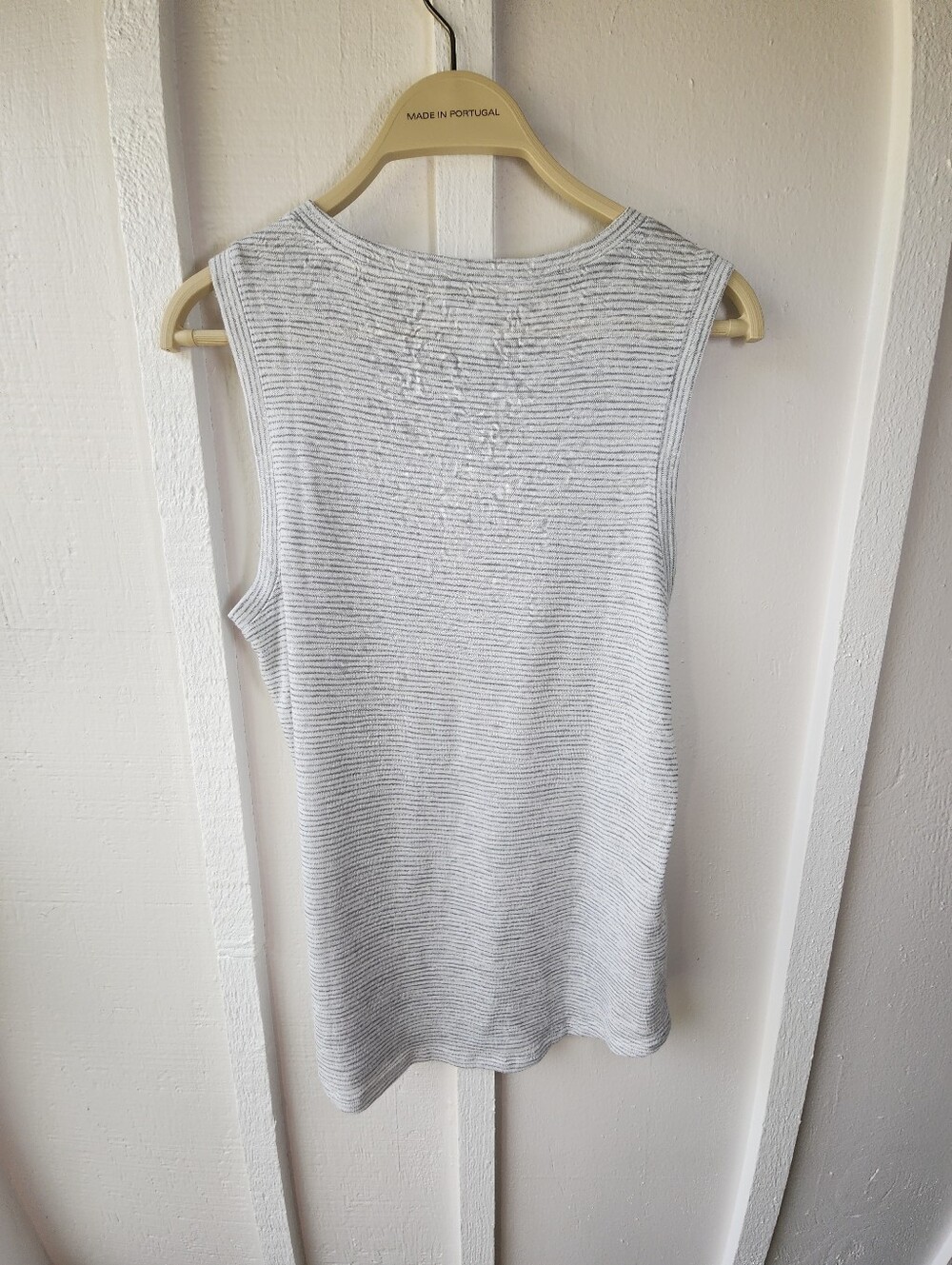 Athleta Breezy Tank Top Grey Striped Sleeveless Crew Neck Size Small - Picture 7 of 12